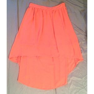 Coral Chiffon Forever 21 High-Low Skirt